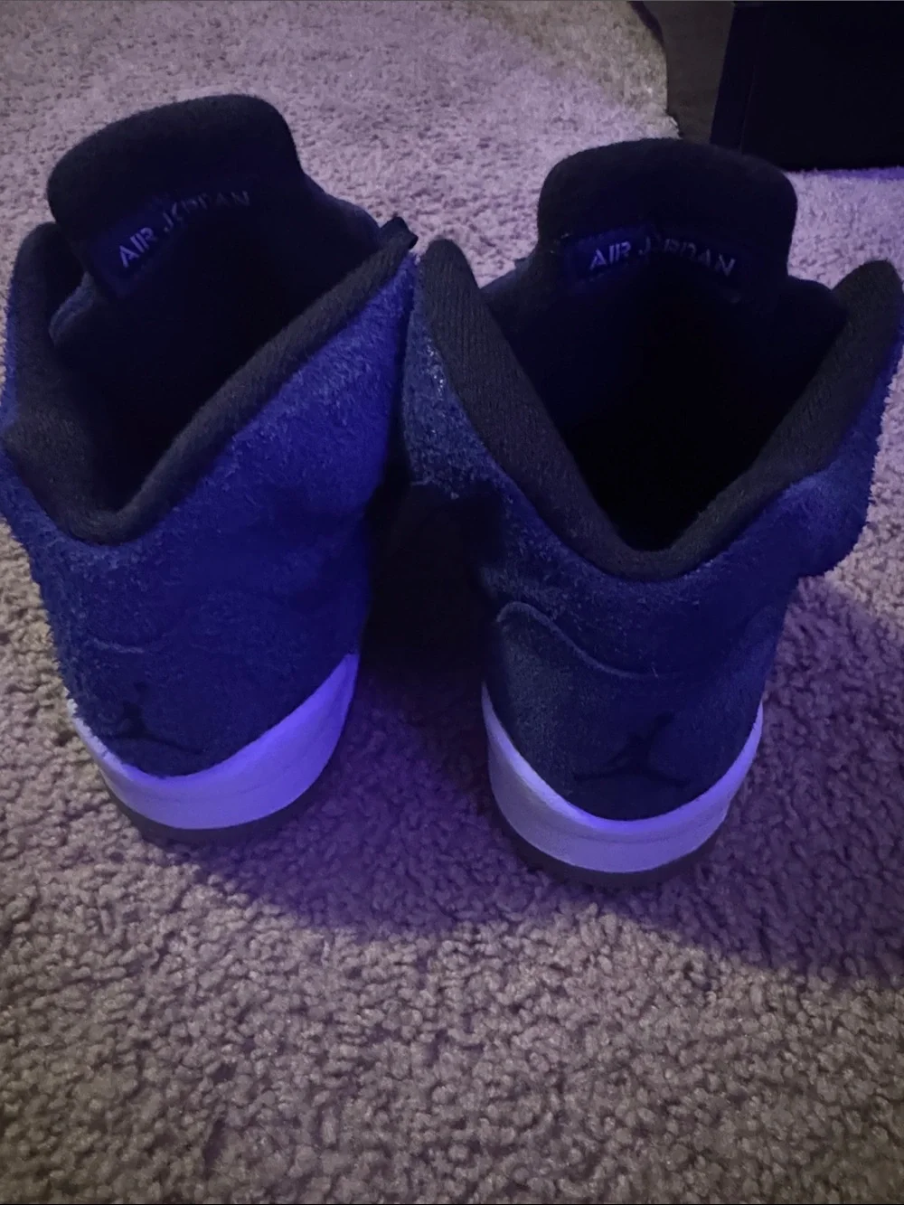 Jordan Men's Deep Navy High-Top Sneakers. Size:6